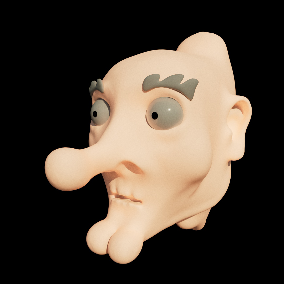 3D Rendered Sculpture of Grandpa from Hey Arnold